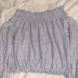 GARAGE Off the shoulder gray long sleeve